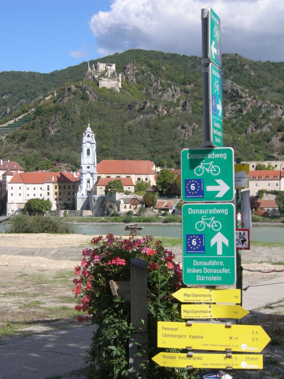 Donauradweg signs